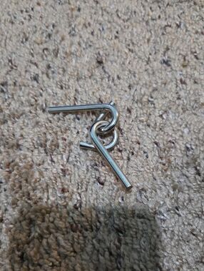 Silver Metal Puzzle Ring - Interlocking Bar Puzzle